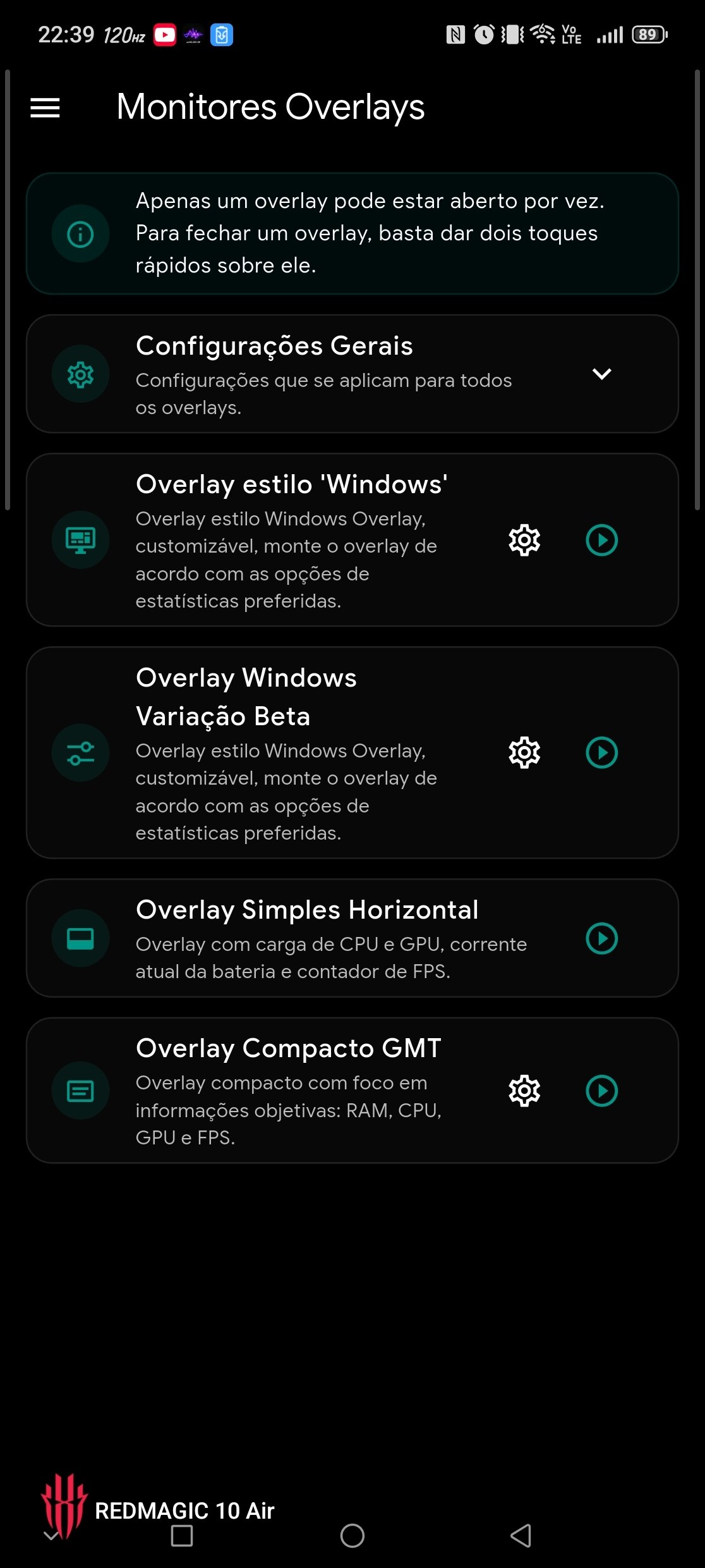 Captura de tela do Gamer Tool