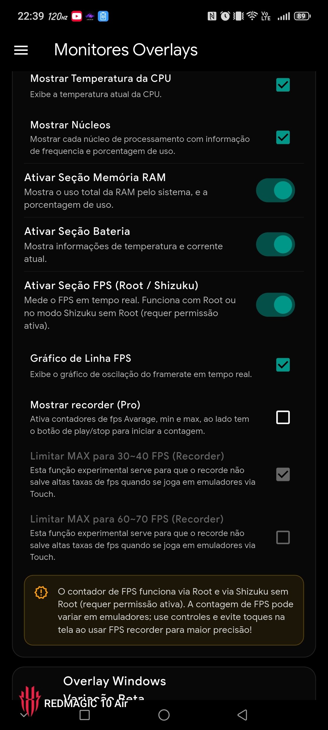 Captura de tela do Gamer Tool